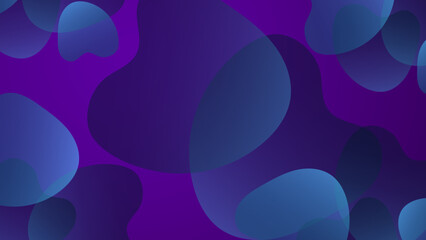 Dark blue and purple gradient background with fluid liquid blob shapes