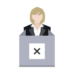 woman voter with cross mark at polling station ep02