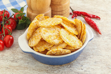 Natural organic grain rice chips