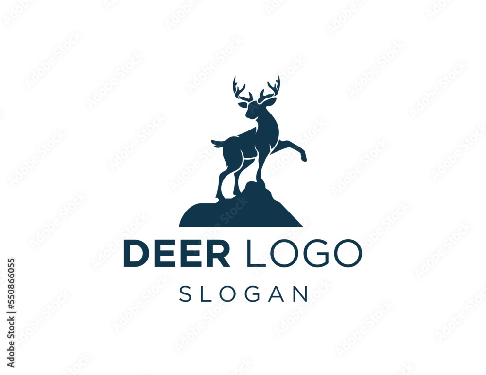 Poster logo design about deer on a white background. created using the coreldraw application.