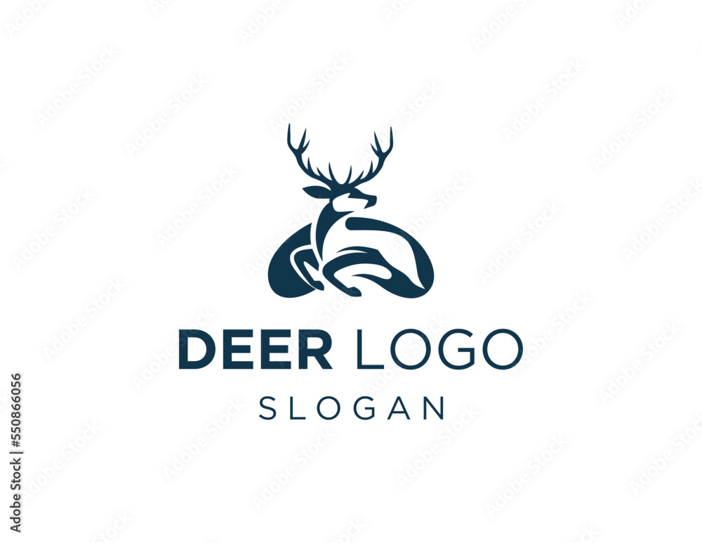 Poster logo design about deer on a white background. created using the coreldraw application.