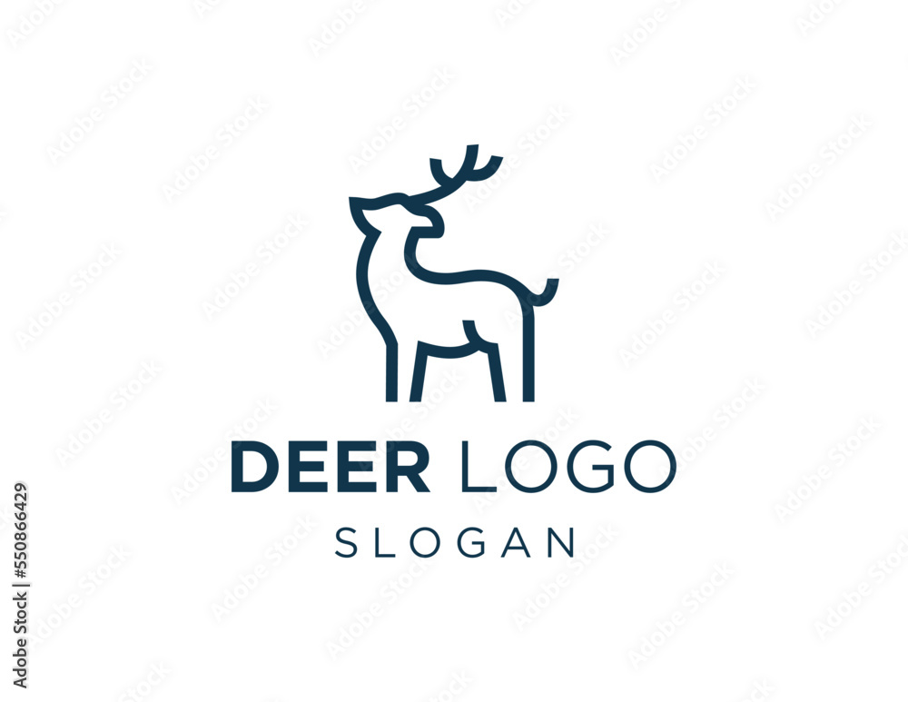 Poster logo design about deer on a white background. created using the coreldraw application.