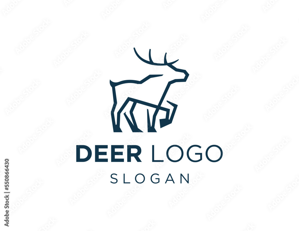 Poster logo design about deer on a white background. created using the coreldraw application.