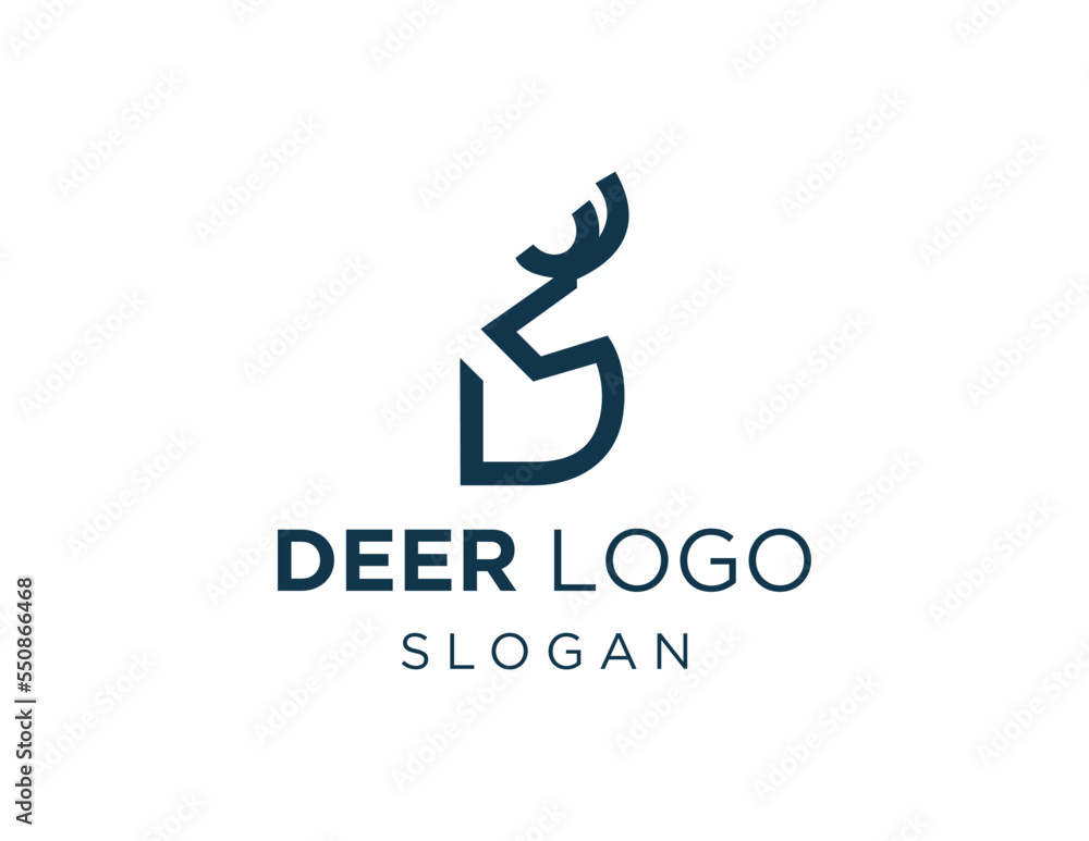 Poster logo design about deer on a white background. created using the coreldraw application.