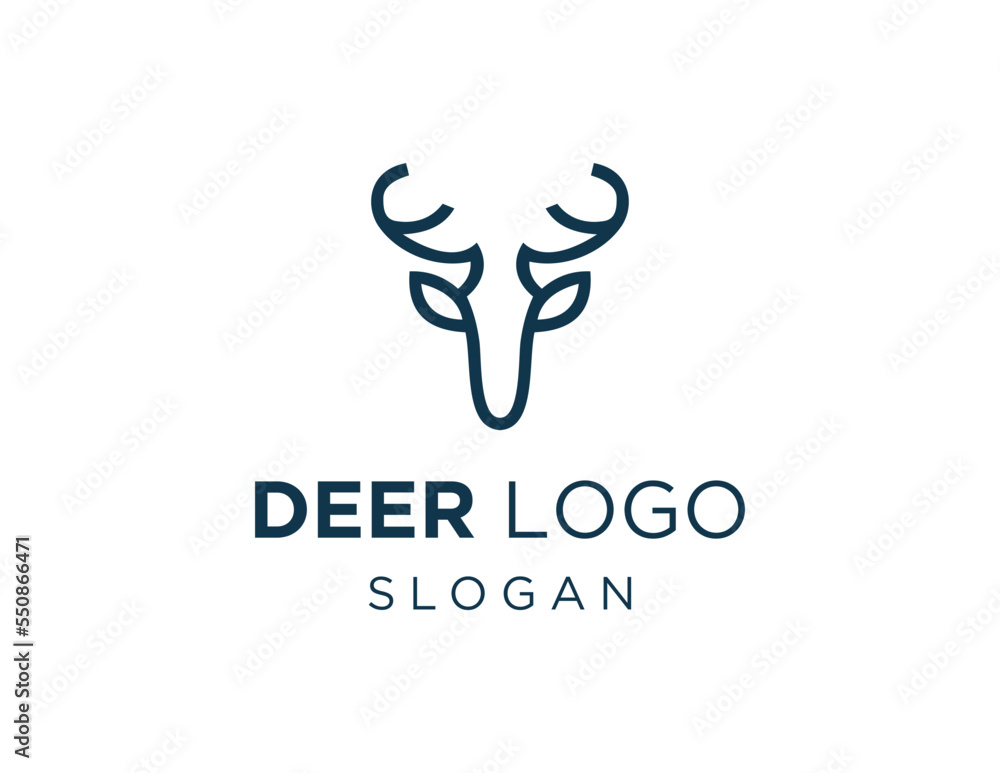 Poster logo design about deer on a white background. created using the coreldraw application.