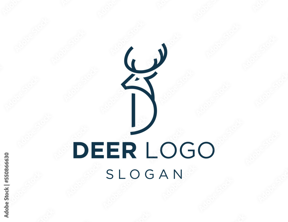 Poster logo design about deer on a white background. created using the coreldraw application.