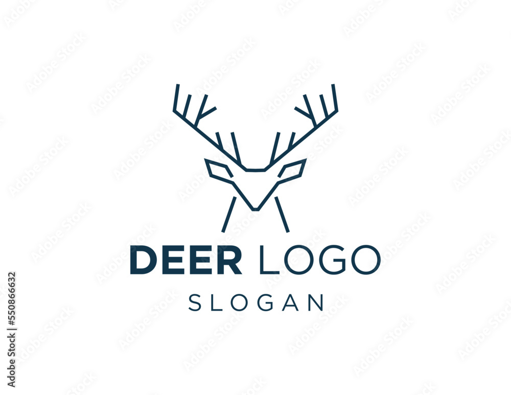Poster logo design about deer on a white background. created using the coreldraw application.