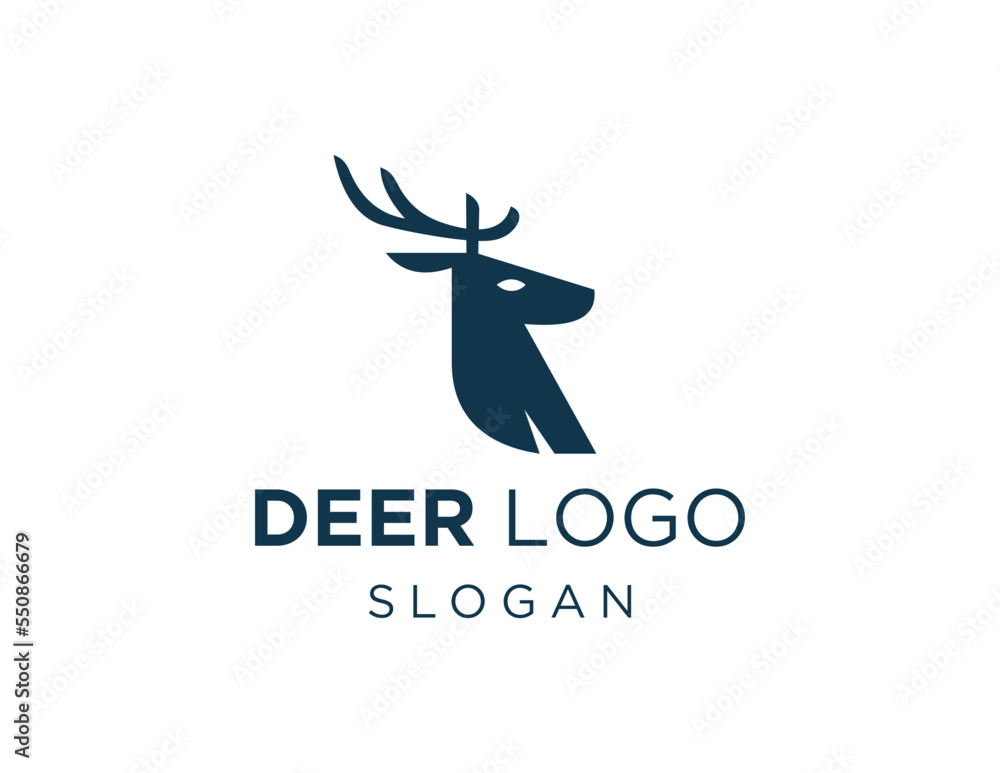 Poster logo design about deer on a white background. created using the coreldraw application.