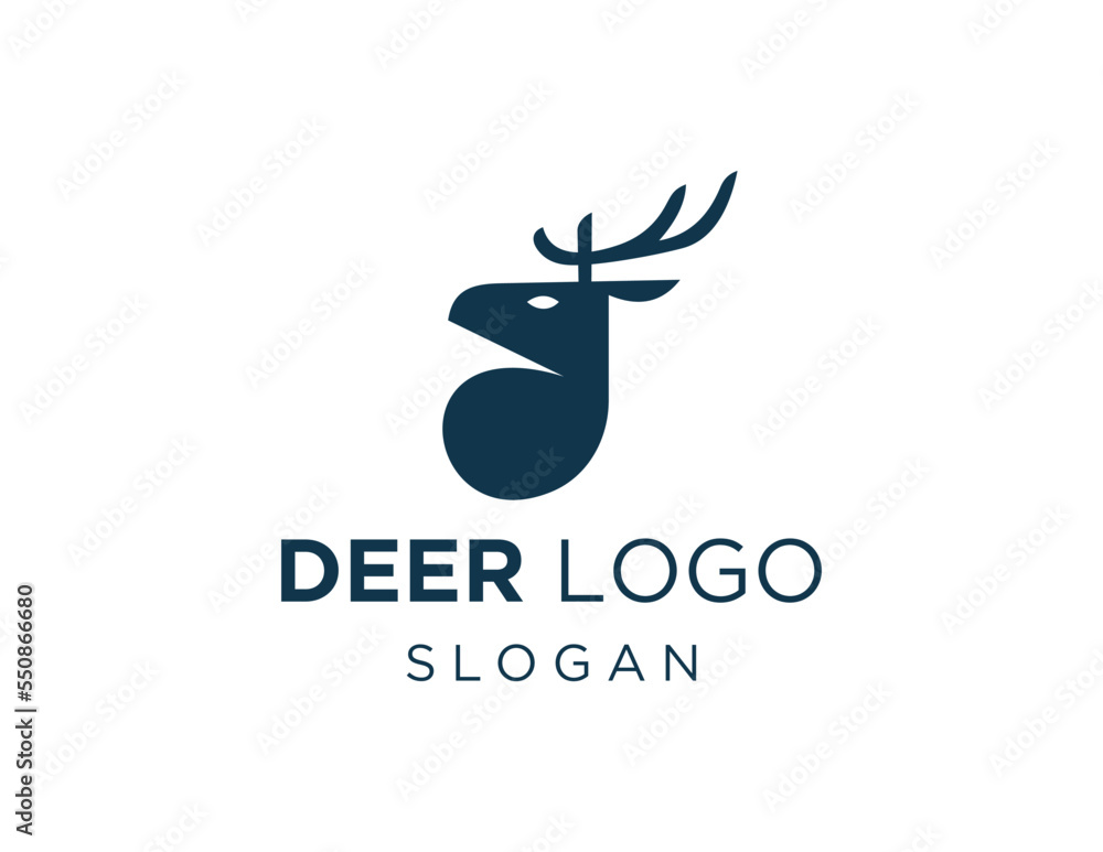 Poster logo design about deer on a white background. created using the coreldraw application.
