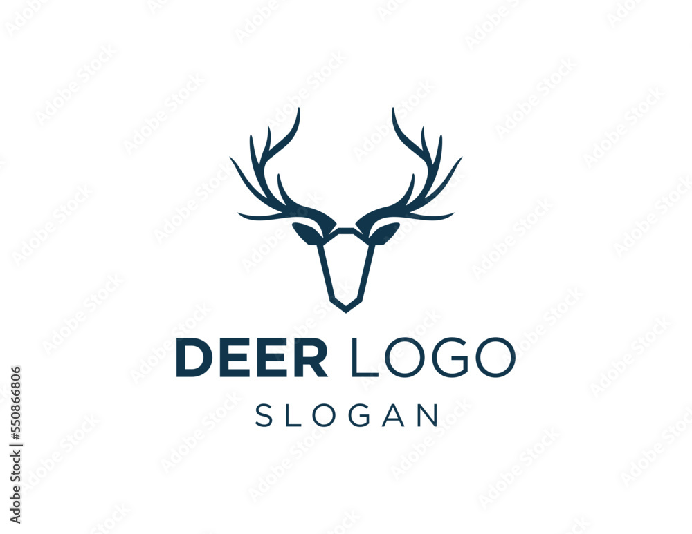 Poster logo design about deer on a white background. created using the coreldraw application.