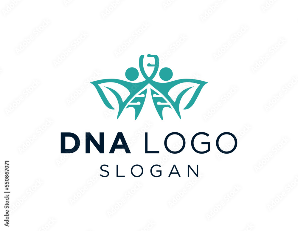 Poster logo design about dna on a white background. created using the coreldraw application.