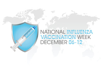 vector graphic of national influenza vaccination week good for national influenza vaccination week celebration. flat design. flyer design.flat illustration.