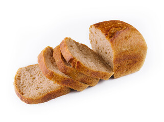 Whole wheat bread isolated on white