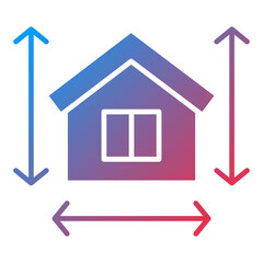 House Measurement Icon Style