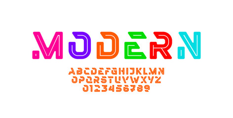 Abstract futuristic alphabet font, art typography technology for your designs logo or brand name, vector illustration 10EPS