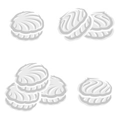 Marshmallow set. Elements and icons collection marshmallow. Vector