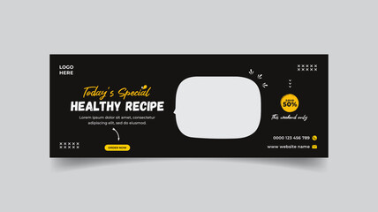 Fast food restaurant menu social media web banner, pizza, burger & healthy food business promotion social media post