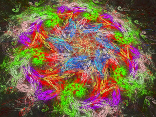 Fototapeta premium Abstract multicolored fractal. 3D rendering.