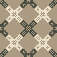 Obraz premium Monochrome seamless pattern with ethnic geometric ornament.
