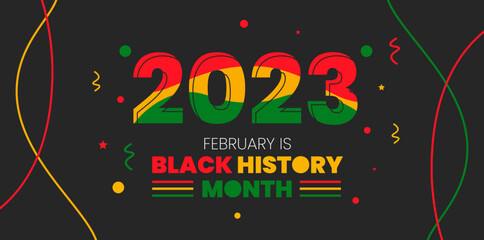 Fototapeta premium black history month 2023 text background. black history month background. African American History or Black History Month. Celebrated annually in February in the USA and Canada. 