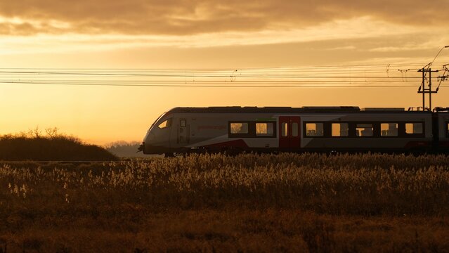 Greater Anglia Flirt Train at Sunrise