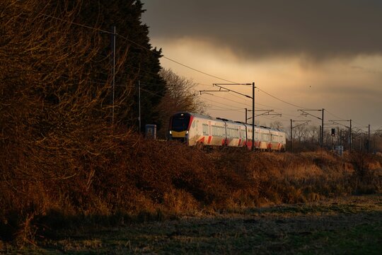 Greater Anglia Flirt Train Approaches Ely