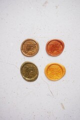 colorful thank you wax coin for vintage wedding invitation decoration