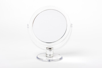 Round table mirror isolated on white background