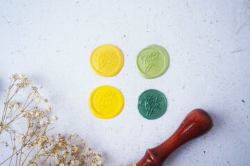 colorful thank you wax coin for vintage wedding invitation decoration