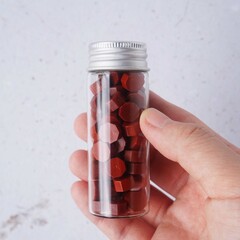 wax bead in bottle for making wax coin for vintage wedding invitation decoration
