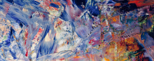 Color texture. Hand drawn oil painting on canvas. Abstract art background. Modern, contemporary art. Colorful canvas. Wall decor background	
