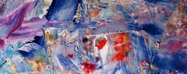 Color texture. Hand drawn oil painting on canvas. Abstract art background. Modern, contemporary art. Colorful canvas. Wall decor background	
