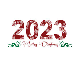 2023 Merry christmas template greeting card. Suitable to use for website, cover, flyer. vector.
