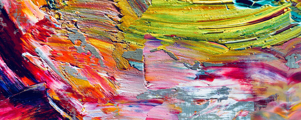 Color texture. Hand drawn oil painting on canvas. Abstract art background. Modern, contemporary art. Colorful canvas. Wall decor background	
