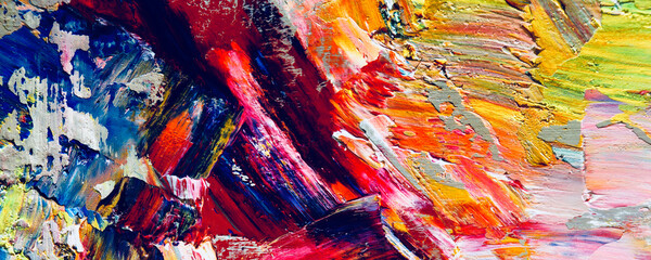 Color texture. Hand drawn oil painting on canvas. Abstract art background. Modern, contemporary art. Colorful canvas. Wall decor background	
