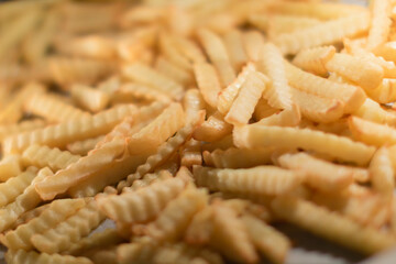 French fries are cooking in the oven