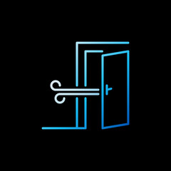 Door vector linear colorful icon - Room Ventilation outline blue