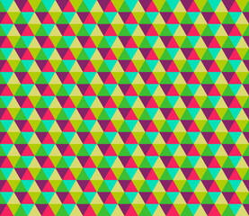 Green bright hexagonal pattern in Memphis retro style