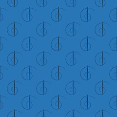 Vector Sewing Needle blue geometric background - Tailoring seamless pattern