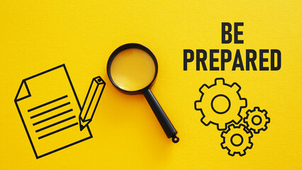 Be prepared is shown using the text