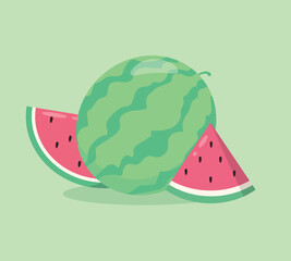 Fresh and tasty watermelon sliced. Vegetarian and ecology food. Healthy food. Sweet water melon. Tropical fruits.