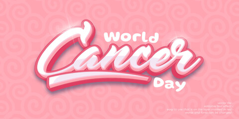 3d text style world cancer day editable text effect