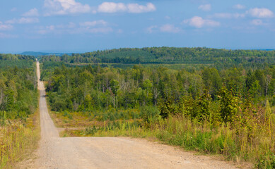 Long road in a remote region of Maine