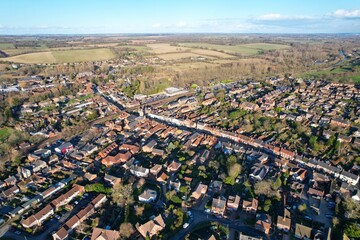 Fototapeta premium Hungerford town and canal England aerial drone footage ..