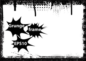 Vector Frames. rectangles for image. distress texture . Grunge Black borders isolated on the background . Dirt effect . geometric shapes for your design