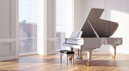Classic grand piano in classical style room interior © Photocreo Bednarek