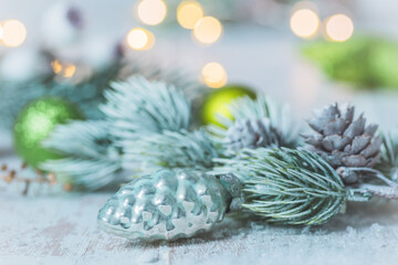 Christmas decoration on abstract background