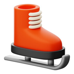 Premium Winter Christmas ice skating icon 3d rendering on isolated background PNG