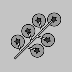 Cherry tomatoes vector icon. Vegetable symbol