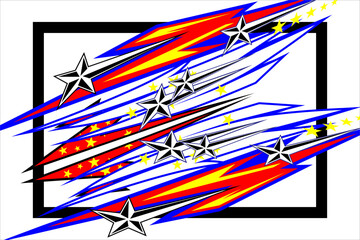 design vector background racing with unique patterns and bright color combinations and others with star and line effects